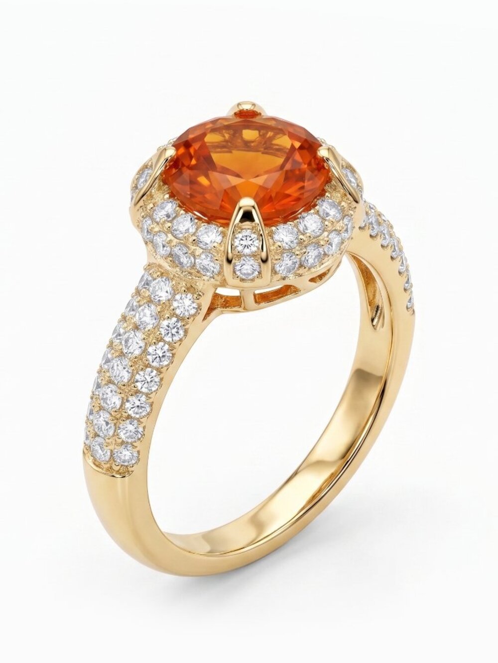 Gold Citrine Orange Gemstone ring, size 7, 925 Sterling Silver Charmed Aroma